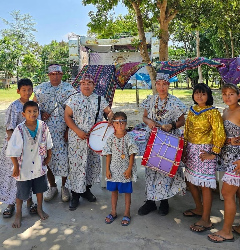 Indigenous Shipibo-Konibo people at a cultural festival at Centro Recreacional Mokanranko