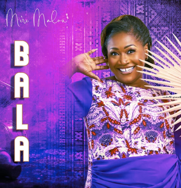 a woman in a purple dress with a fan