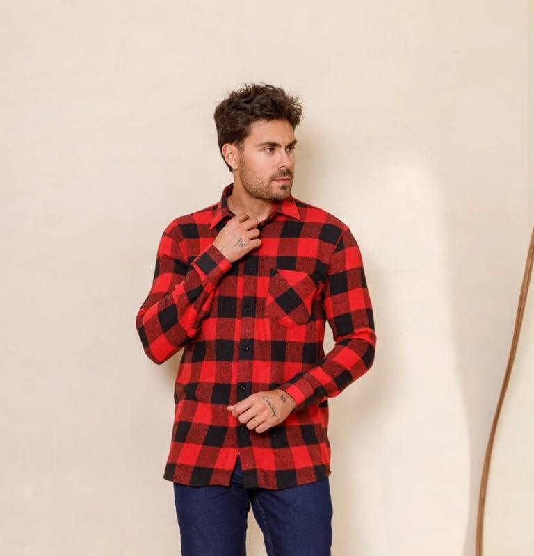 Camisa Xadrez Flanela Flanelada Blusa Masculina Manga Longa