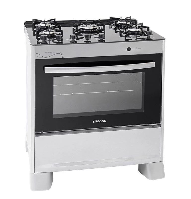 Fogão Suggar Neo Glass 5 Queimadores Inox FGVNG510PRIX Bivolt