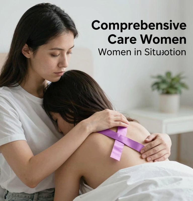 A counselor speaking gently with a woman, offering emotional support.