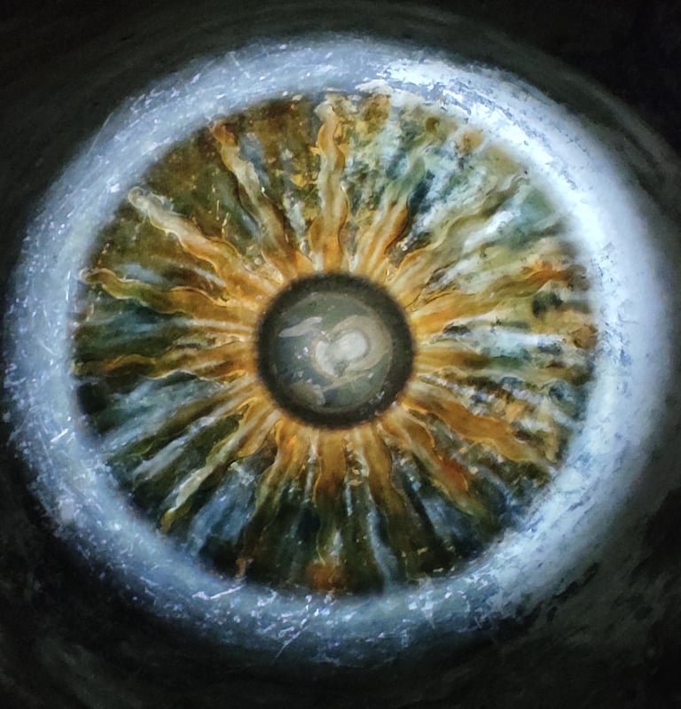 oeuvre représentant un oeil symbolisant le travail du RITMO avec les mouvements oculaires retraitant les infos traumatiques