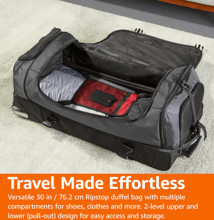 Extra-large rolling duffel bag