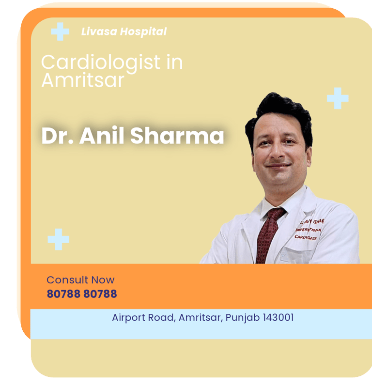 A graphical representation highlighting Dr. Anil Sharma as the Best Cardiologist in Amritsar.