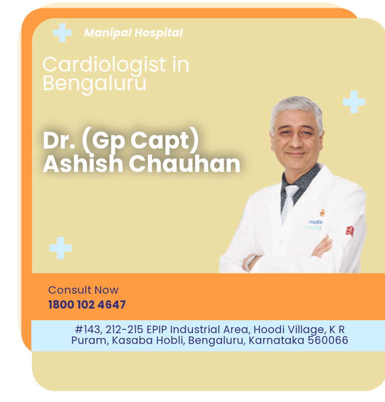 A graphical representation highlighting Dr. Ashish Chauhan as the Best Cardiologist in Bengaluru