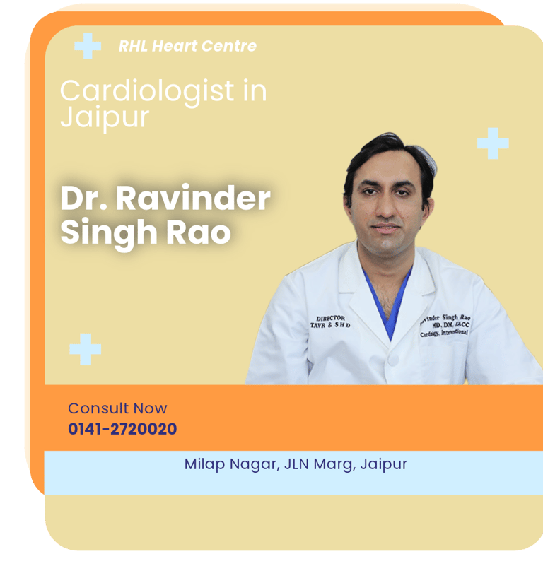 A graphical representation highlighting Dr. Ravinder Singh Rao as the Best Cardiologist in Jaipur.