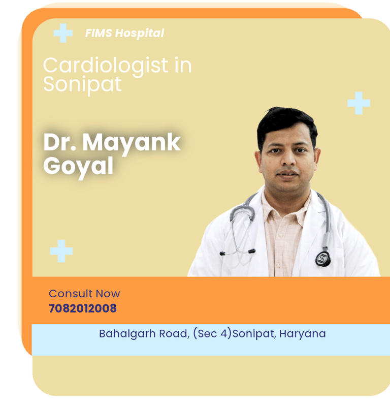 A graphical representation highlighting Dr. Mayank Goyal as the Best Cardiologist in Sonipat.