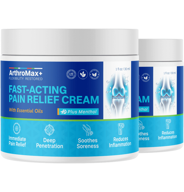 Two bottles of ArthroMax+ Cream - natural joint support and mobility enhancement formula