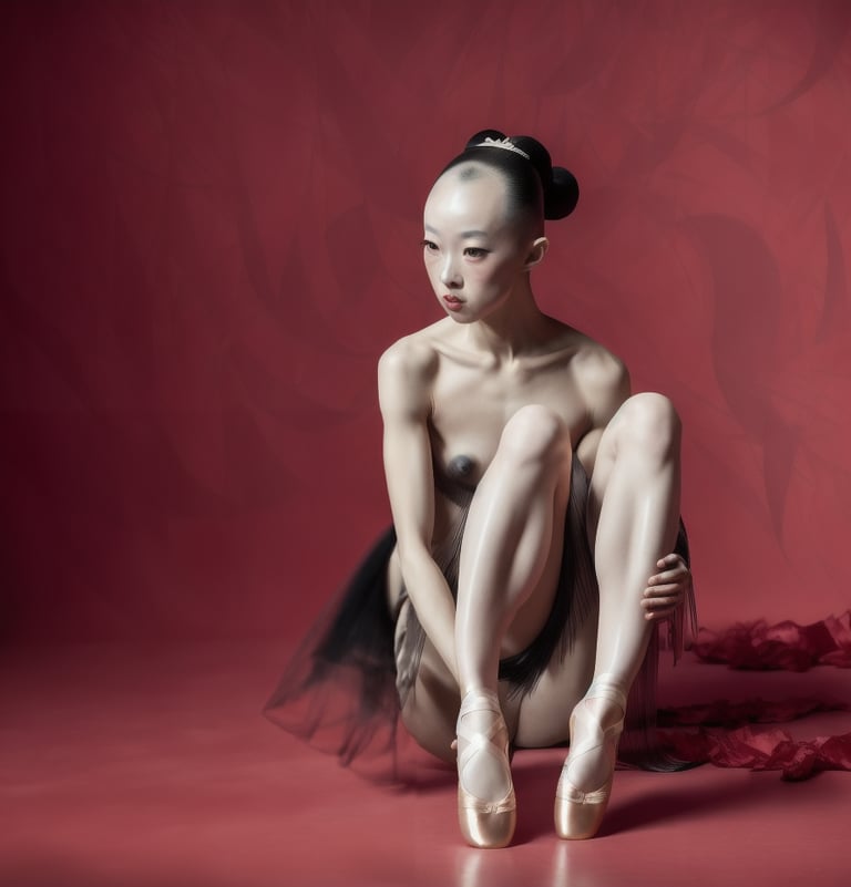 a woman in ballet shoes