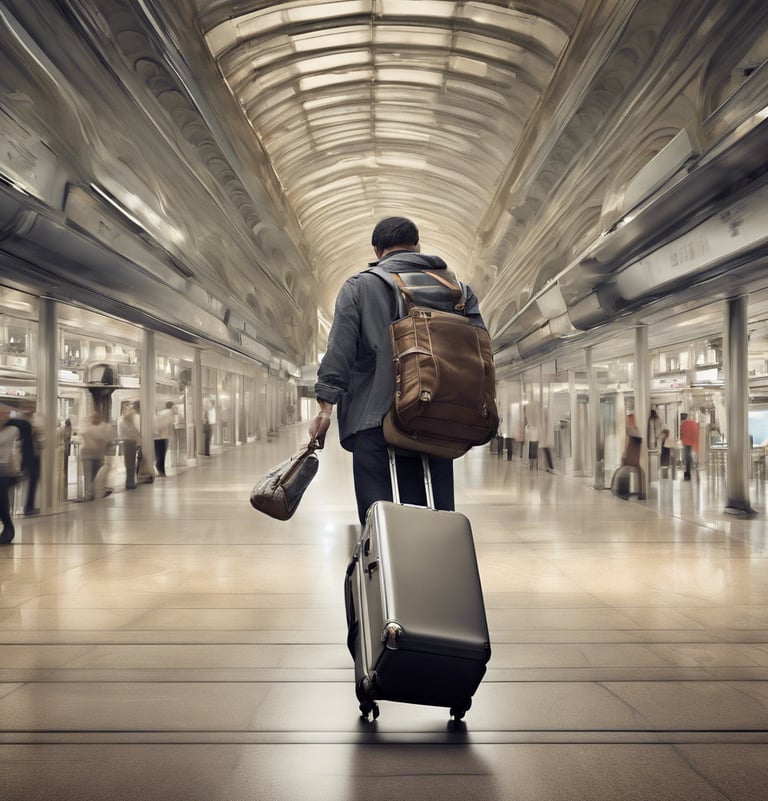 un homme avec une valise