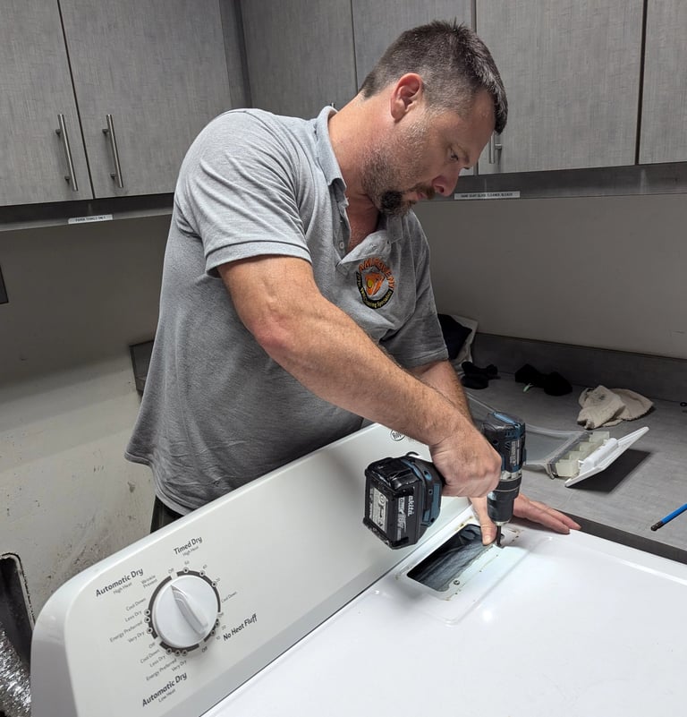 Cleaning out a dryer vent in Cape Coral