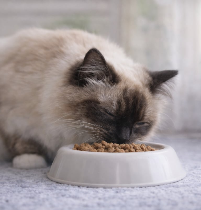 Sacré de Birmanie Seal Point - Mange des Croquettes