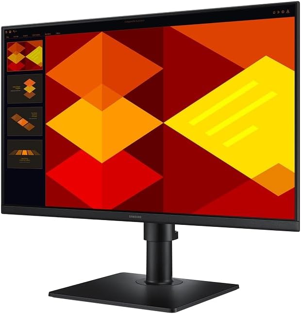 Monitor Samsung 24", FHD, ajuste de altura, 100Hz, USB Hub, Display Port, HDMI, Preto, S4