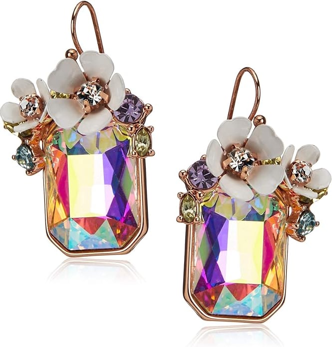 Prom Earrings Idea: Flower Cluster Stone Drop Earrings