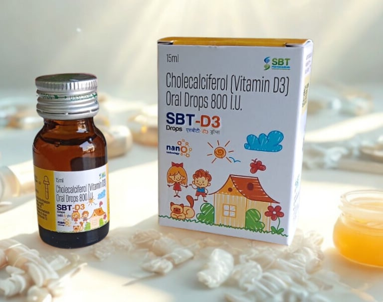 SBT-D3 Vitamin D3 drops 800 IU 15 ml bottle SBT Pharmaceuticals
