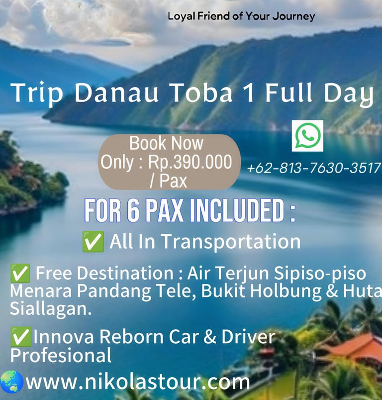 Paket Tour Danau Toba 1 Hari. Harga yang murah dan mendapat banyak destinasi. 