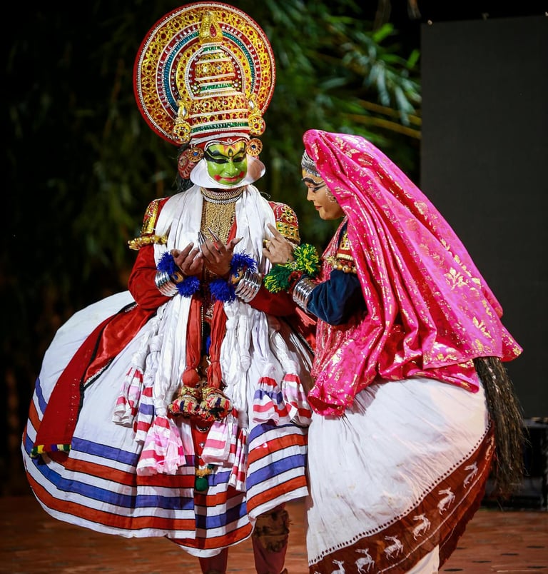 Kathakali performance in Kerala.