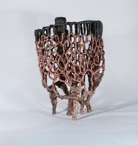 Metal sculpture titled Shaman, 1966, by Ibram Lassaw. Sculpture shown after cleaning.