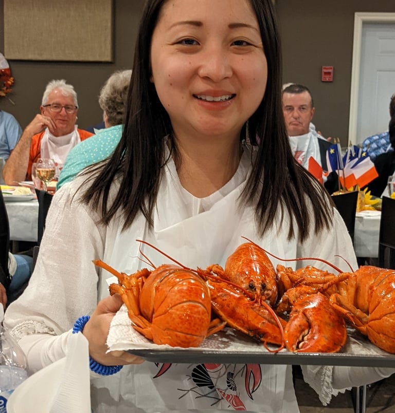 Exploring seafood at an Arcadian festival in Canada. Lake Oswego oregon happy valley personal chefh