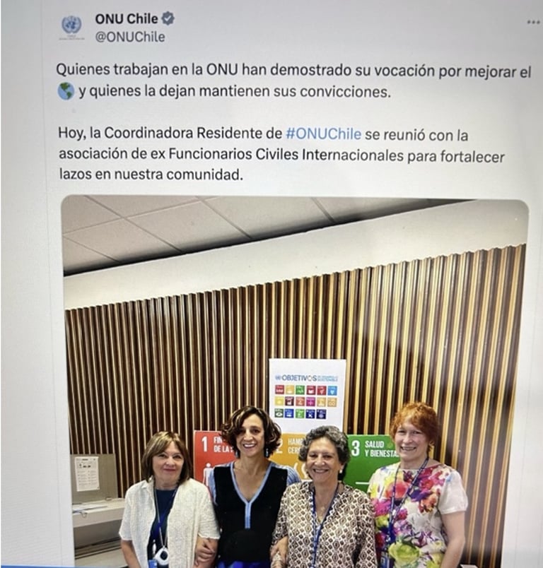 Reunión de AFICS CHILE con Coordinadora residente de Naciones Unidas Chile 