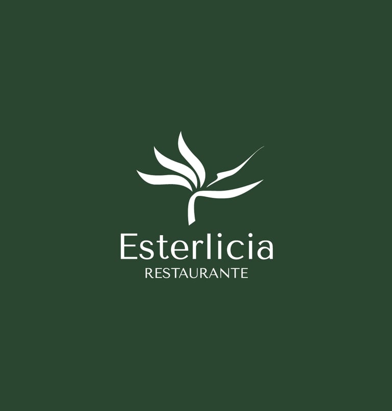 Logotipo principal de Esterlicia en color blanco sobre fondo verde oscuro