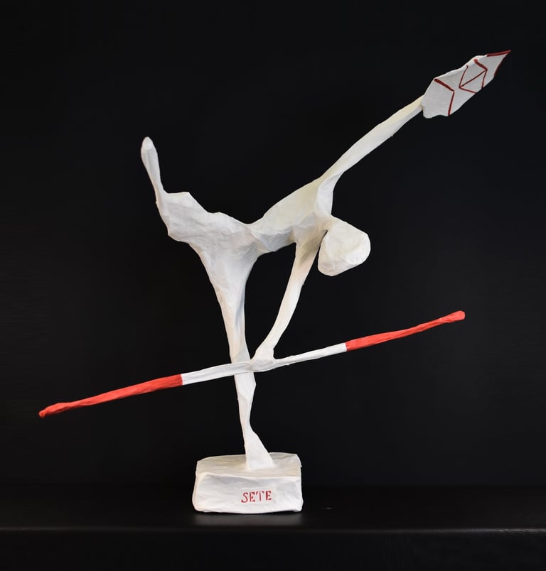 jouteur sculpture papier Sète France