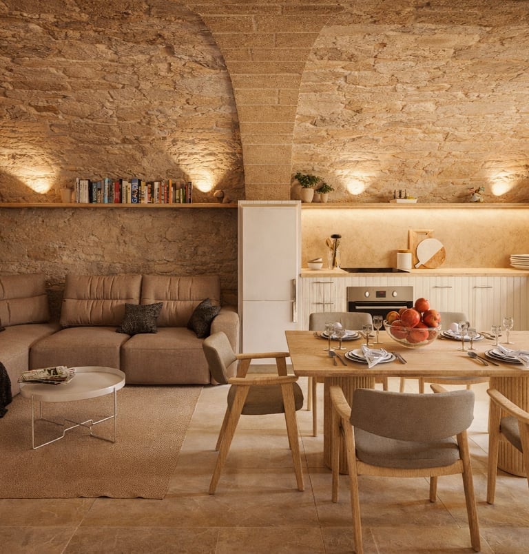 Casa de pedra a Girona Dissenyat per MATE Studio. Rehabilitació i Reforma.