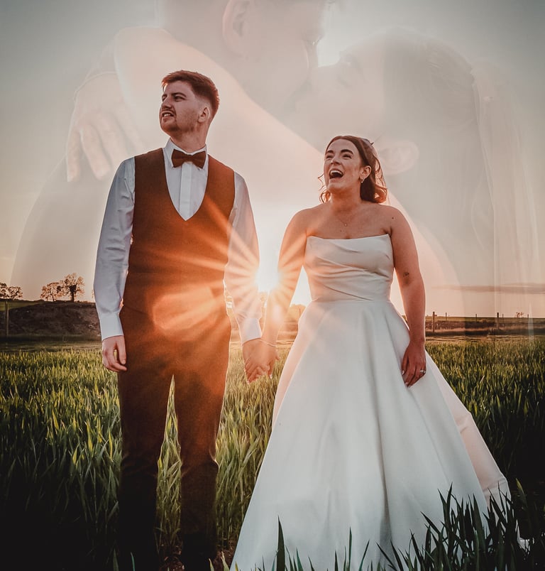 Bride and groom strolling at Leeds wedding venue – luxury documentary wedding photography by The Wed