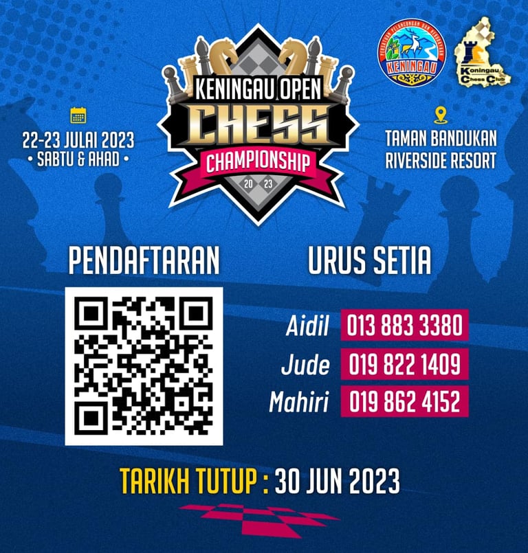 Keningau Open Chess Championship 2023, Riverside Resort, Sabah. Sabah Chess