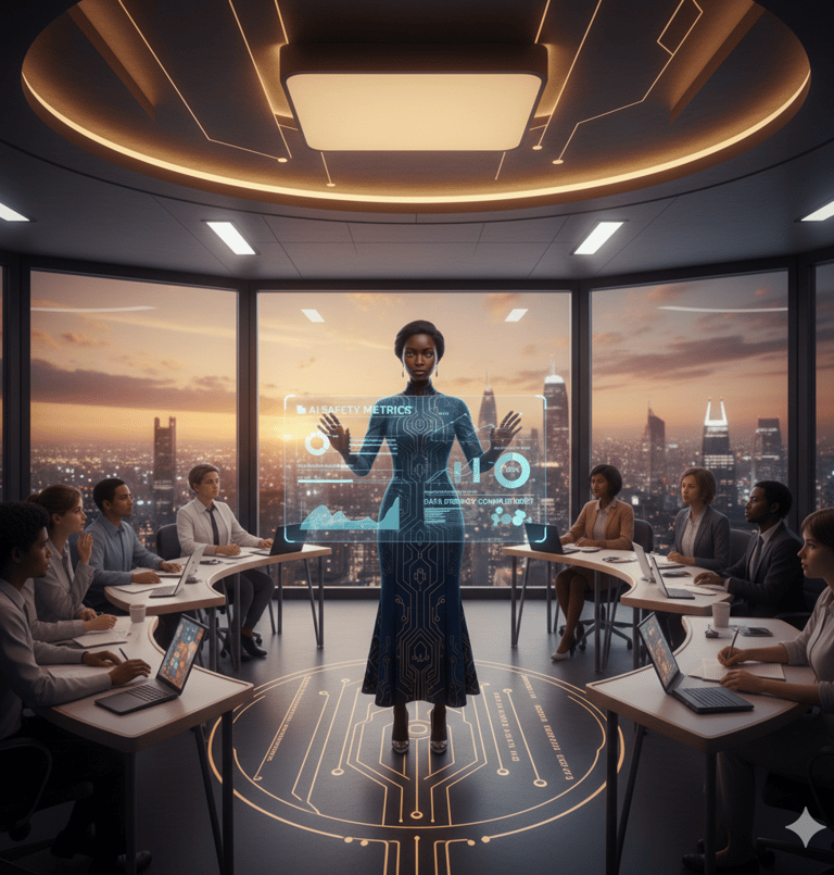 Female AI clone teaching ethics and responsibility best ai course