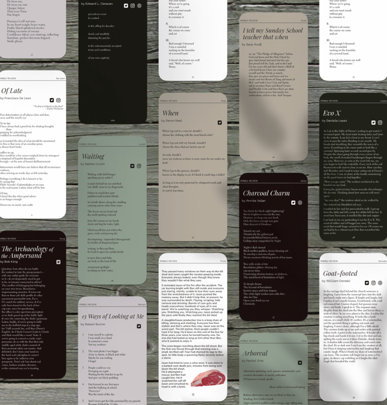 pages from issue 7 on a green table