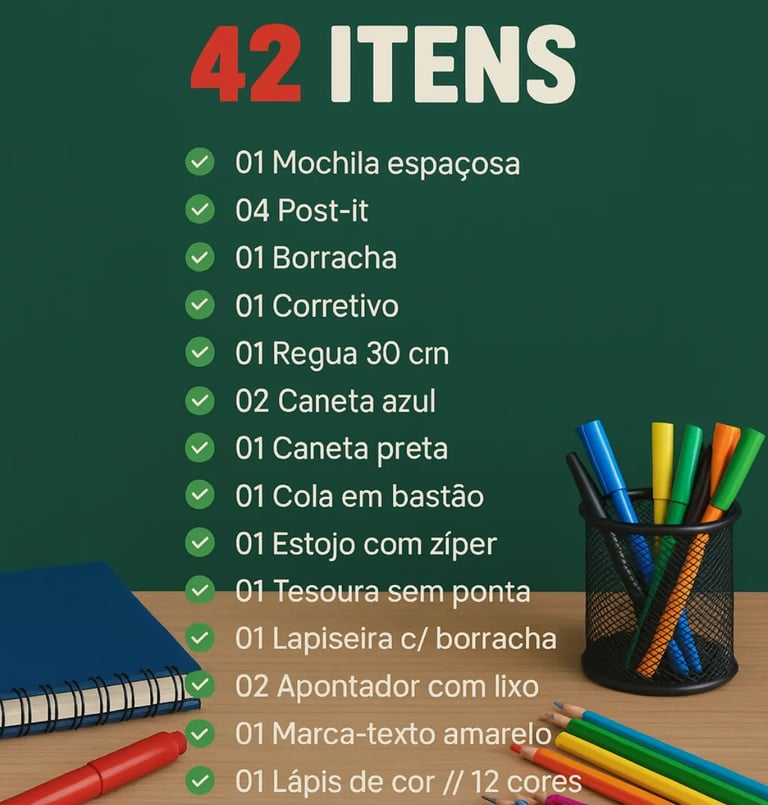 lit escolar com 42 peças