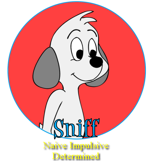 Sniff dumb dog with heart