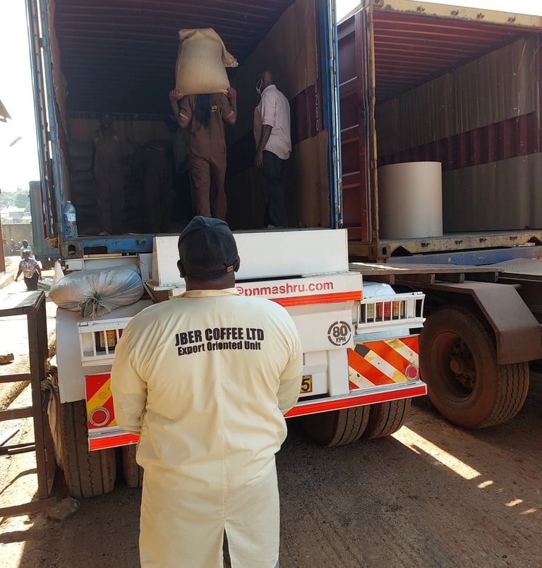 Loading out of coffee beans to be exported
