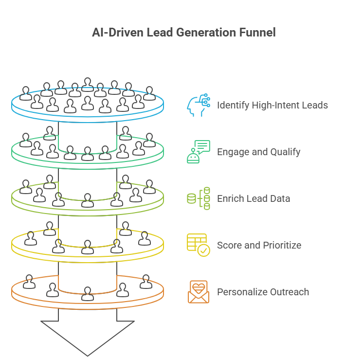AI-driven lead generation funnel stages