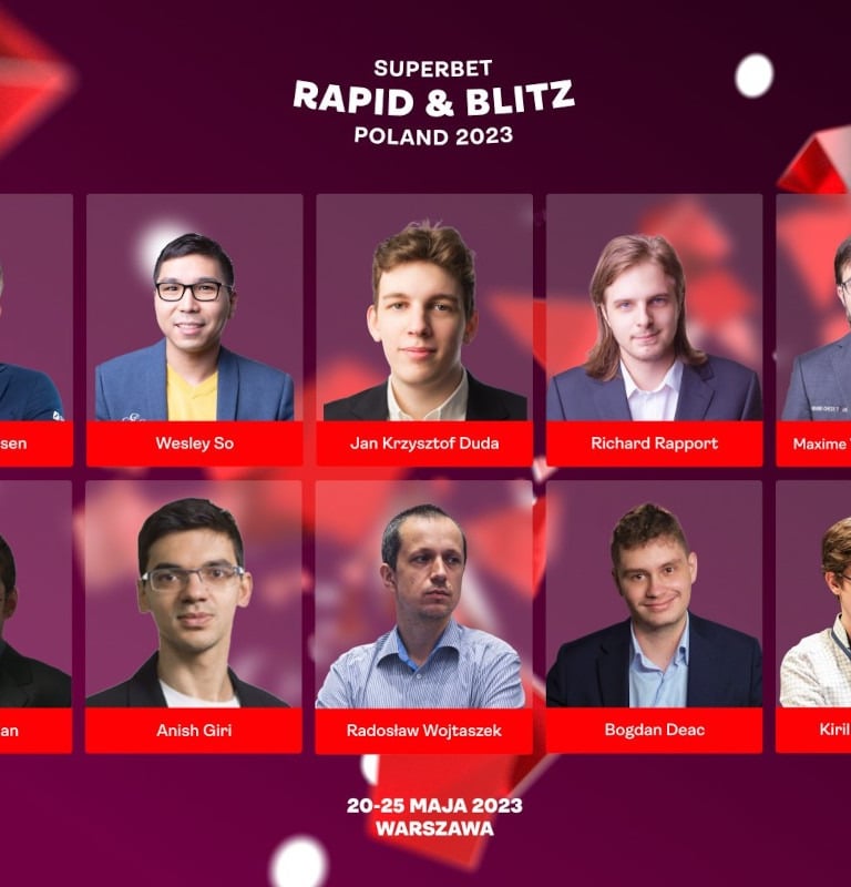 Magnus Carlsen at Superbet Chess Poland 2023. FIDE Grand Chess Tour 2023