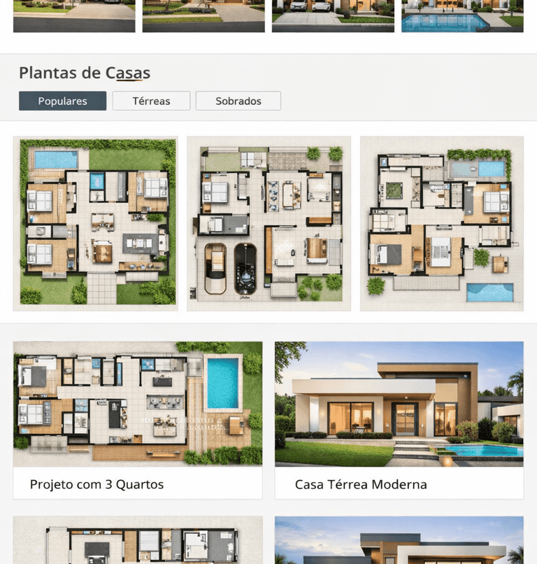 Projetos arquitetônicos prontos. diversos modelos de plantas e fachadas residenciais prontas