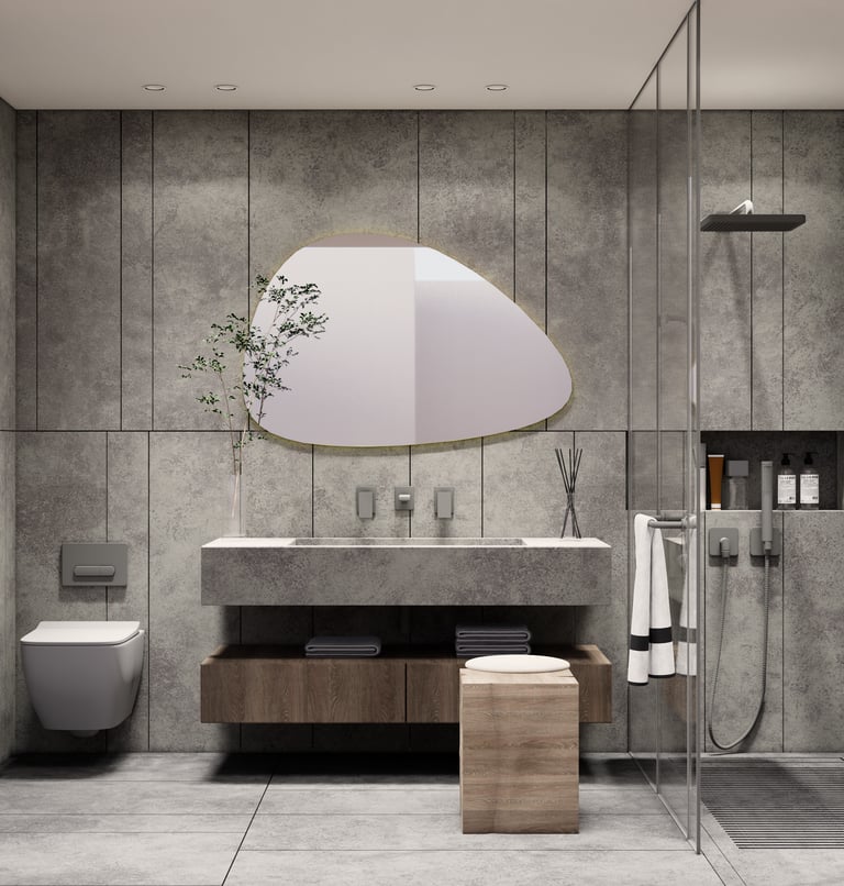 Bathroom made of travertine