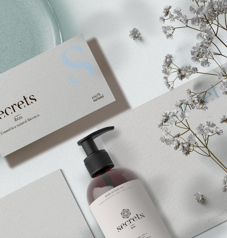 secrets cosmetics Ibiza branding