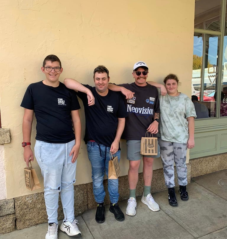 The Next Step crew on a group excursion to Beechworth, Vic.