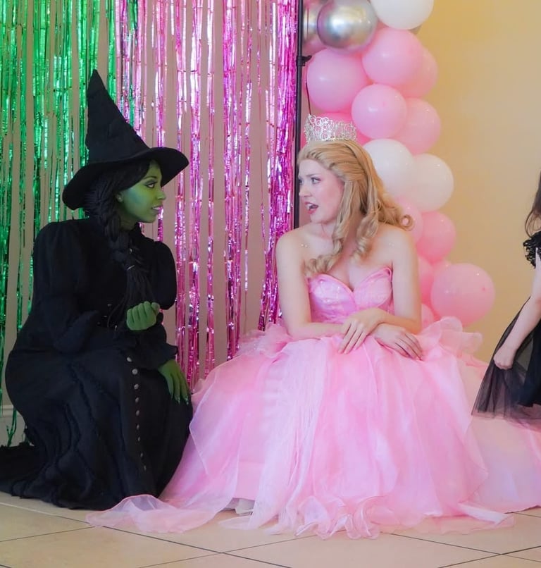 Elphaba and Glinda react to a kid's comment