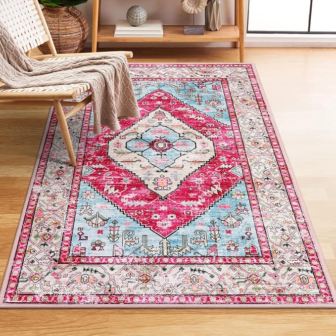 boho style bedroom rug.