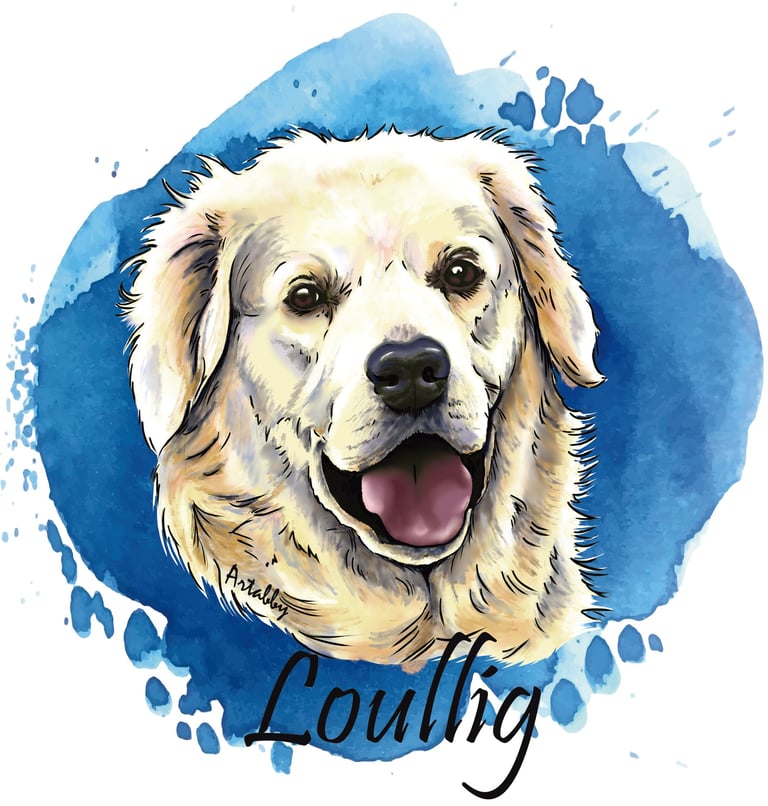 portrait digital en couleur d'une chienne