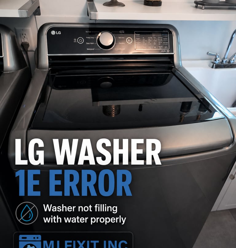 lg washer 1E IE error code repair