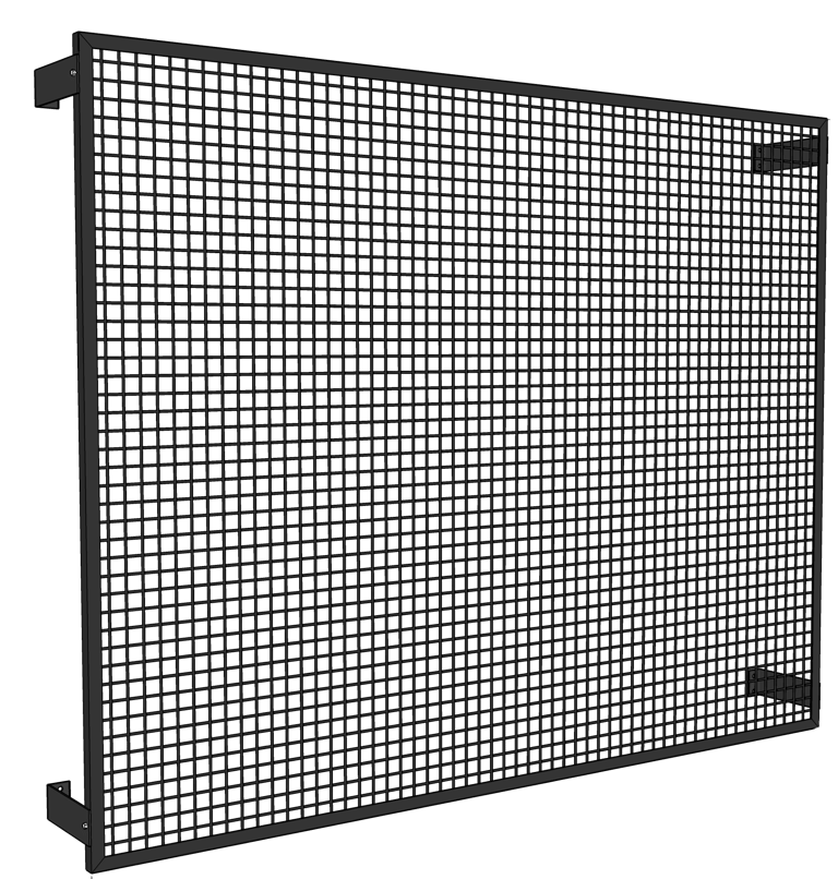 Custom welded wire mesh scoreboard protective screen with steel angle frame and carbon steel grid