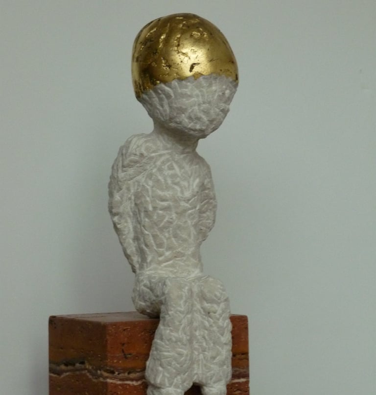Skulptur Gold Kopf