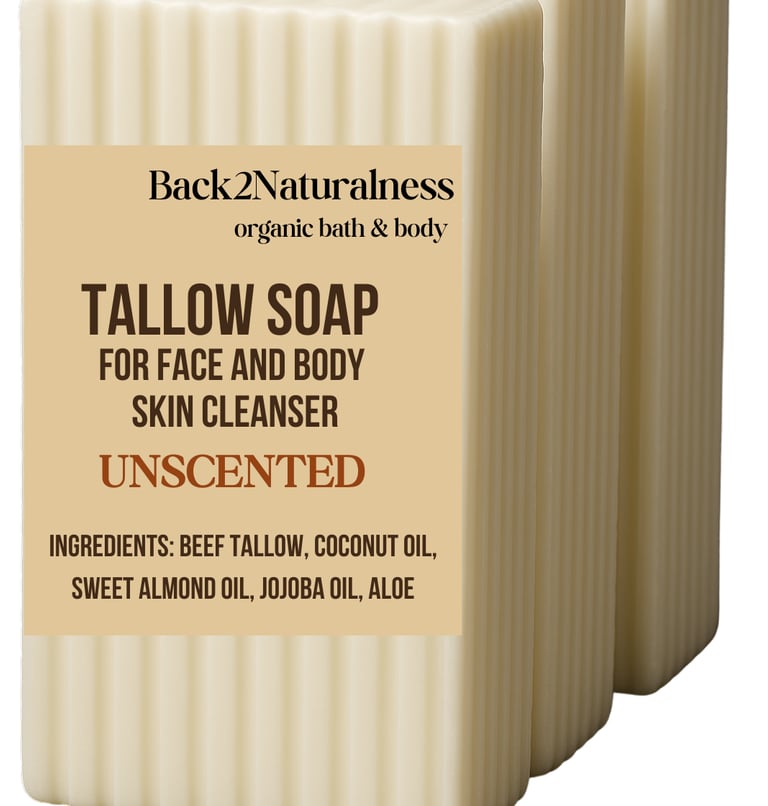 Back2naturalness unscented tallow soap bars 