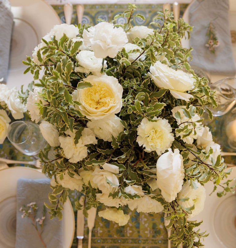 composition florale mariage blanc