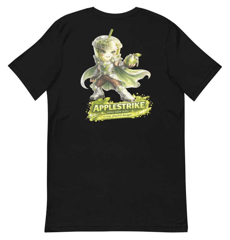 applestrike coffee hero printed black t shirt