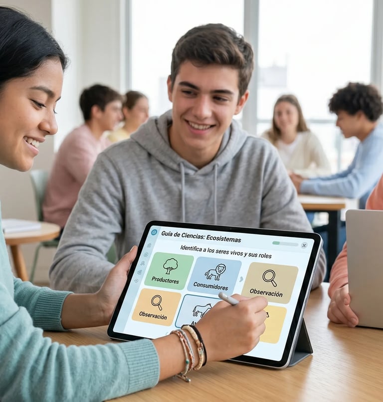 Guía didáctica accesible con estructura clara y diseño pedagógico inclusivo.